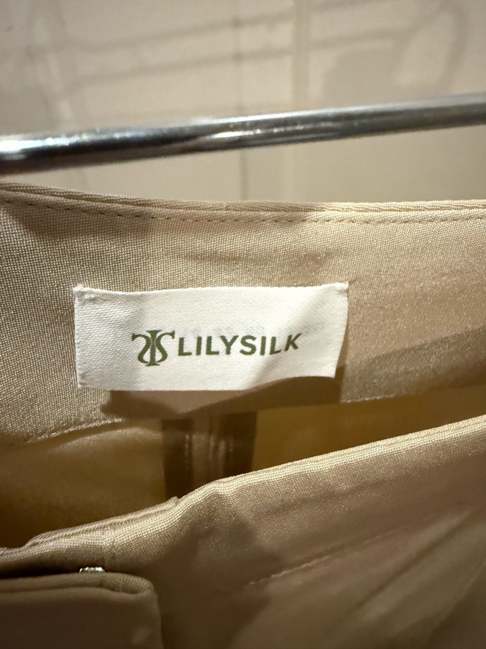 LILYSILK 100% Silk Trousers Straight Leg Pants - Dune - Picture 5 of 6